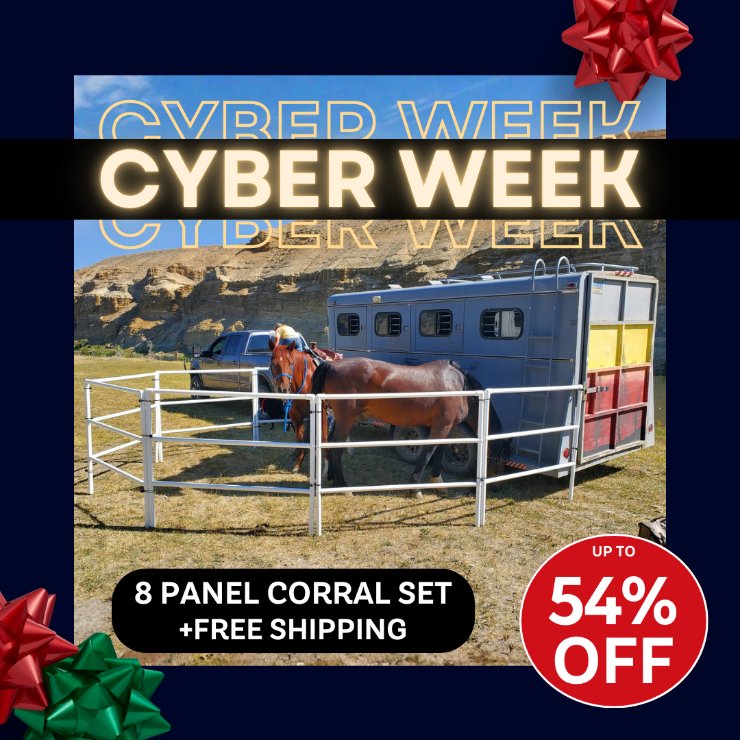 Modular Horse Corral Portable Panel Fencing: (Liberty 8 Panels; 3 Rails)