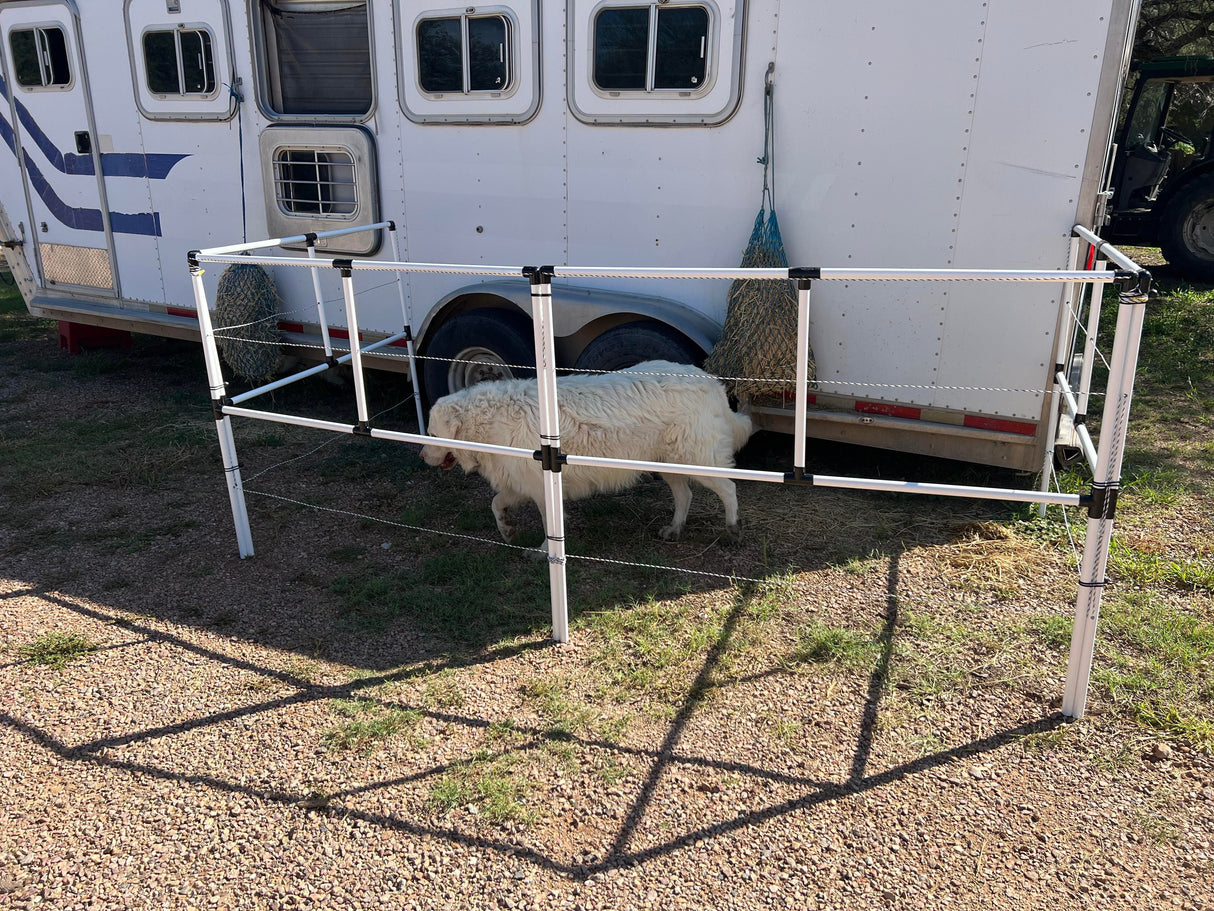 Ready Made Portable Electric Horse Corral Fencing: (Electric EconoLine 2 Panels; 2 Rails)
