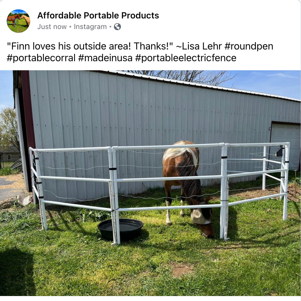 Modular Horse Corral Portable Panel Fencing: (Liberty 6 Panels; 3 Rails)