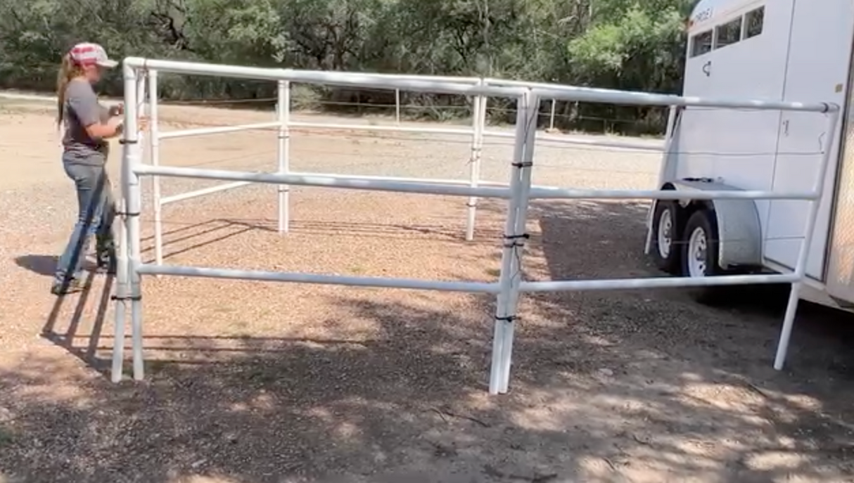 Modular Horse Corral Portable Panel Fencing: (Liberty 6 Panels; 3 Rails)