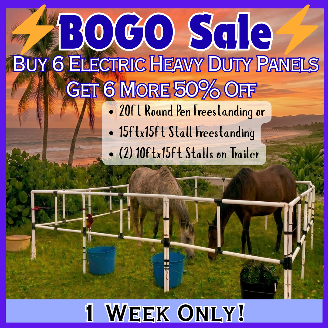 BOGO Buy 6 Get 6 50% OFF: Heavy-Duty Electric Ready-Made Corral (12 Panels; 2 Rails)