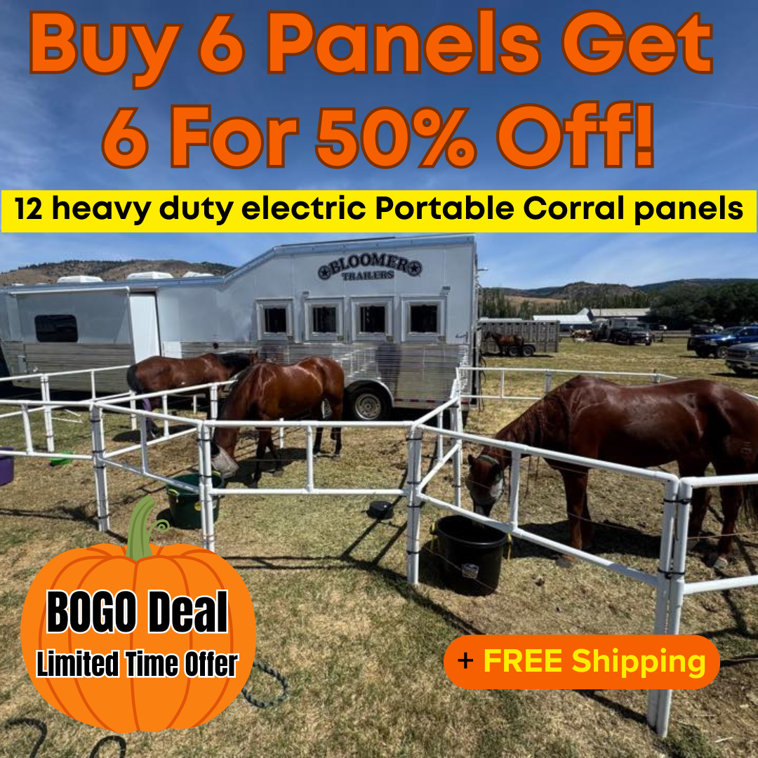 BOGO Buy 6 Get 6 50% OFF: Heavy-Duty Electric Ready-Made Corral (12 Panels; 2 Rails)