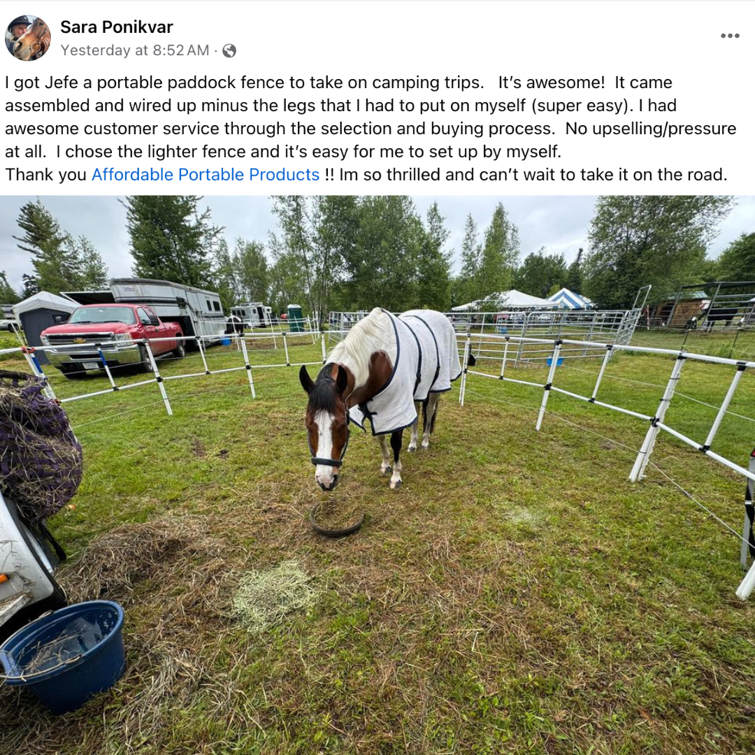 Ready Made Portable Electric Horse Corral Fencing: (Electric EconoLine 14+4=18 Panels; 2 Rails)