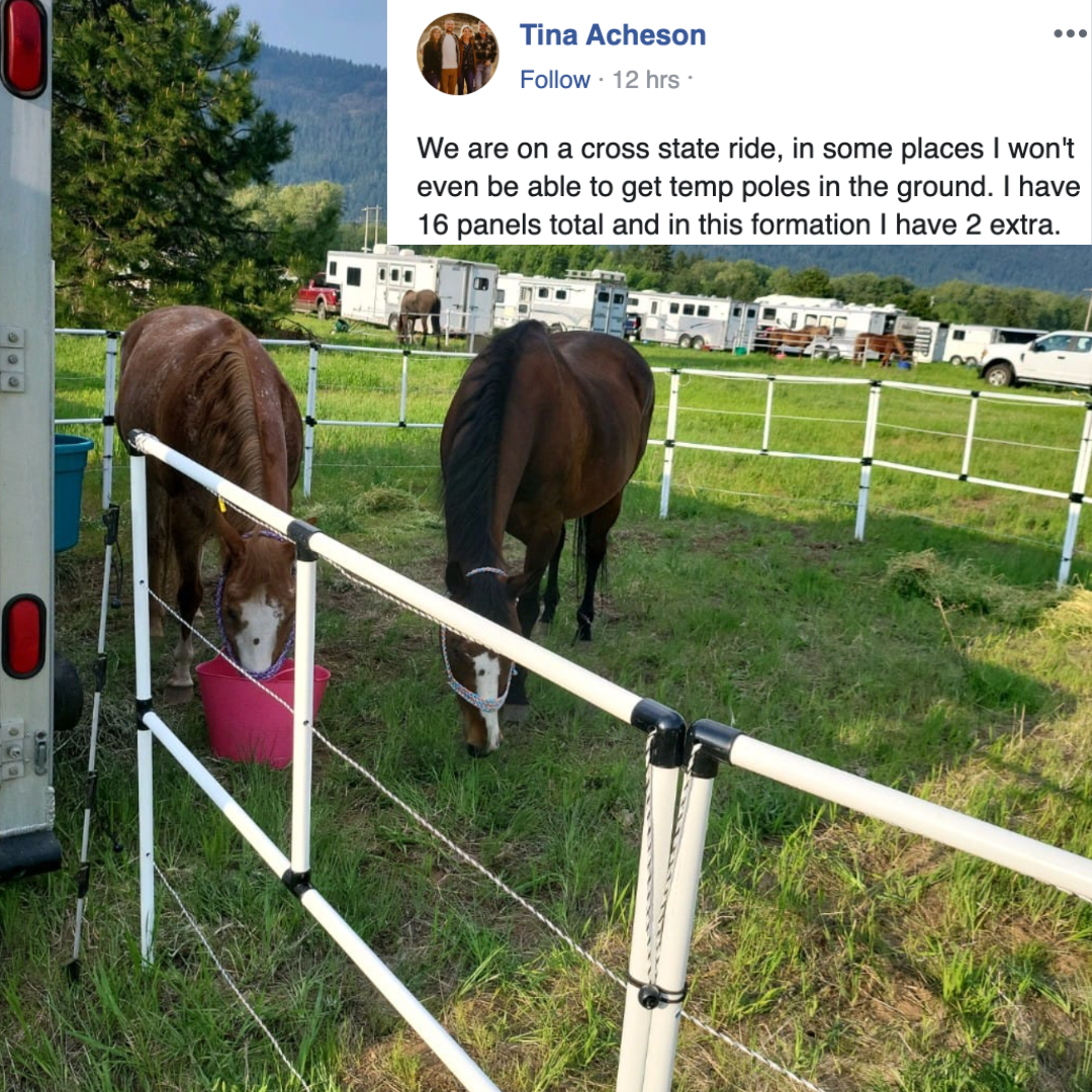 Ready Made Portable Electric Horse Corral Fencing: (Electric EconoLine 14+4=18 Panels; 2 Rails)