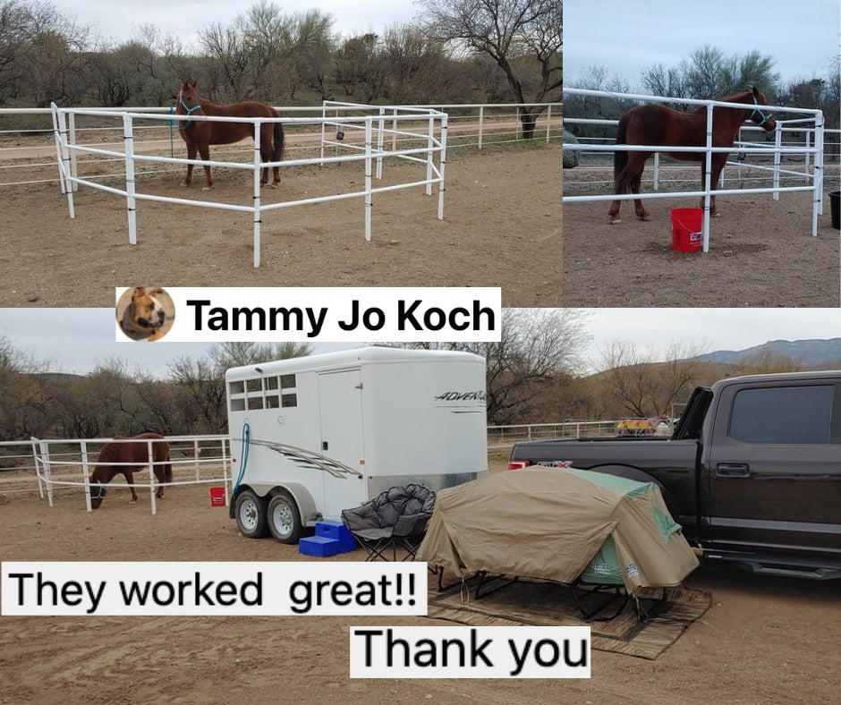 Modular Horse Corral Portable Panel Fencing: (Liberty 8 Panels; 3 Rails)