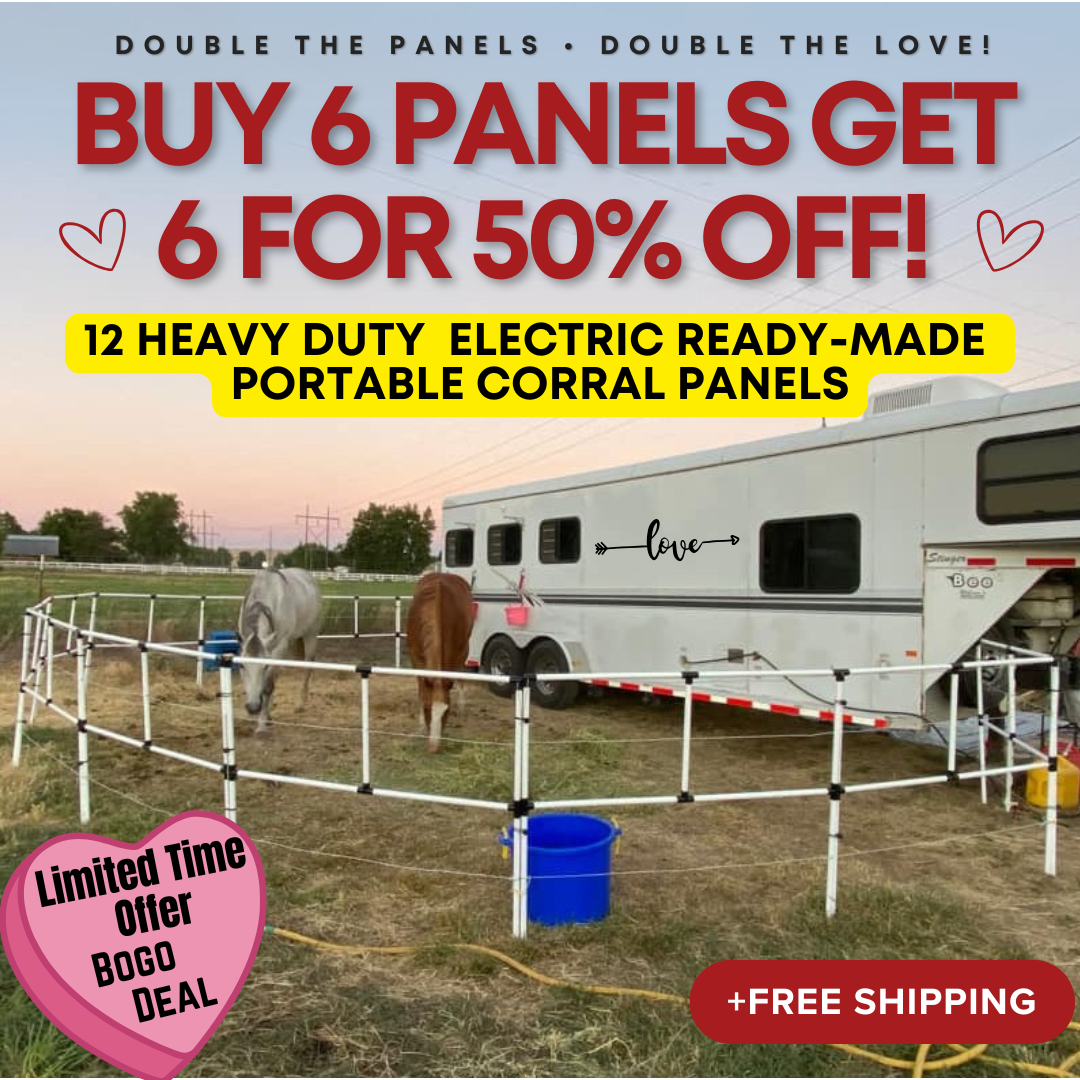 BOGO Buy 6 Get 6 50% OFF: Heavy-Duty Electric Ready-Made Corral (12 Panels; 2 Rails)