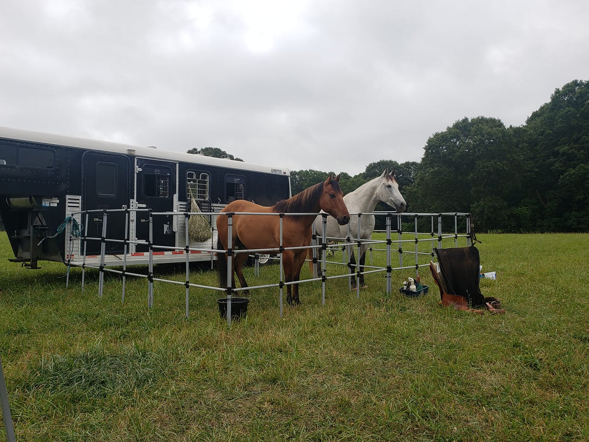 Ready Made Portable Horse Corrals: (EconoLine 10 Panels; 3 Rails)