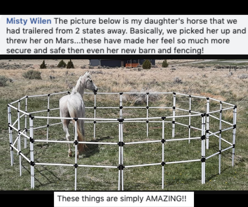 Ready Made Portable Horse Corrals: (EconoLine 10 Panels; 3 Rails)