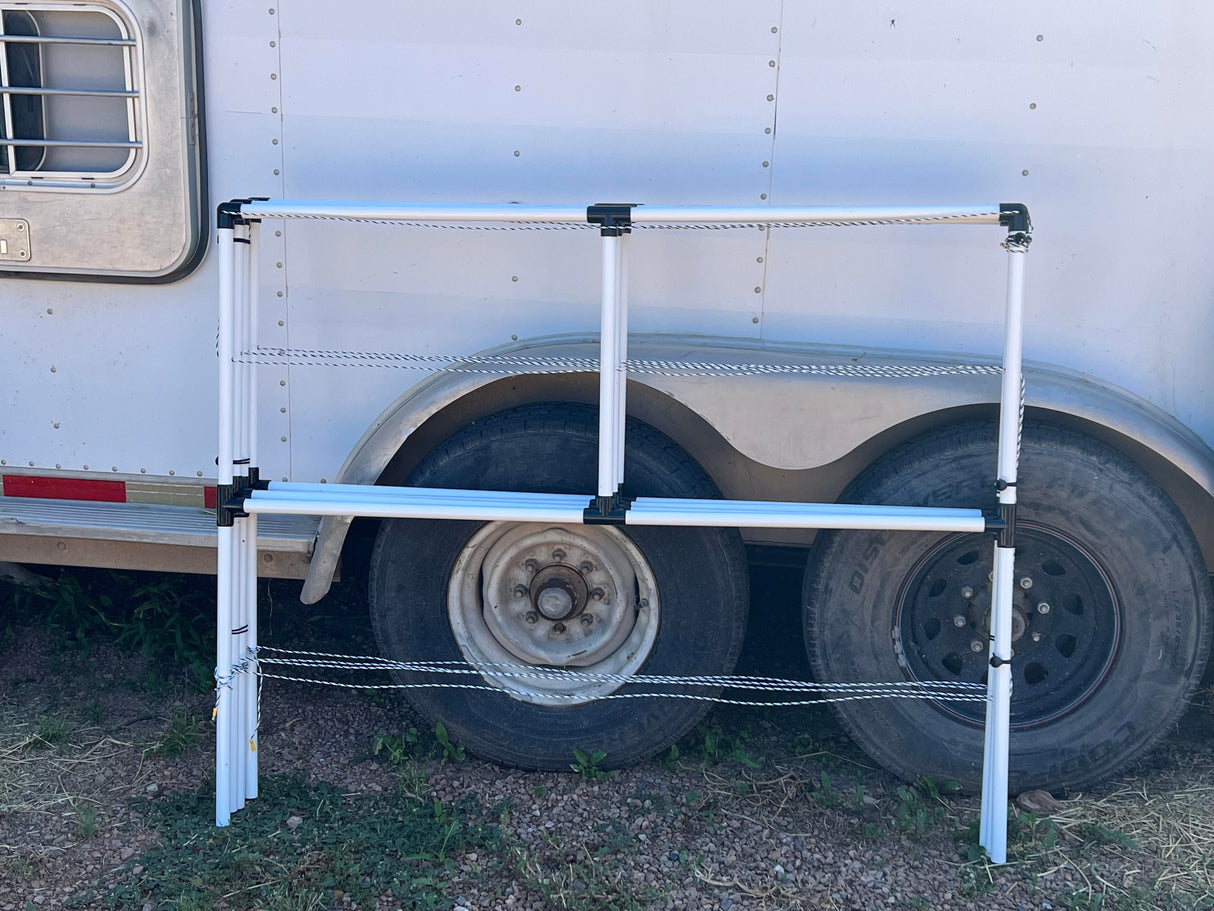 Ready Made Portable Electric Horse Corral Fencing: (Electric EconoLine 4 Panels; 2 Rails)