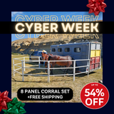 Modular Horse Corral Portable Panel Fencing: (Liberty 8 Panels; 3 Rails)