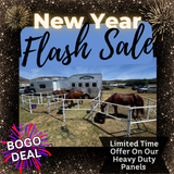 BOGO Buy 6 Get 6 50% OFF: Heavy-Duty Electric Ready-Made Corral (12 Panels; 2 Rails)