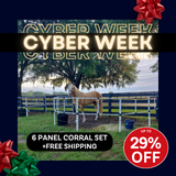 Ready Made Portable Electric Horse Corral Fencing: (Electric EconoLine 6 Panels; 2 Rails)