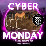 Ready Made Portable Electric Horse Corral Fencing: (Electric EconoLine 8 Panels; 2 Rails)