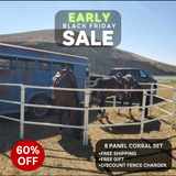 Modular Horse Corral Portable Panel Fencing: (Liberty 8 Panels; 3 Rails)
