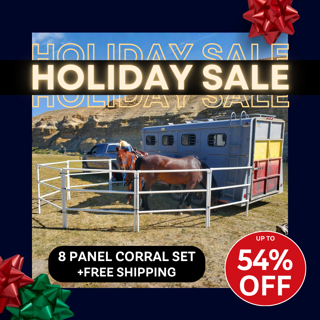 Modular Horse Corral Portable Panel Fencing: (Liberty 8 Panels; 3 Rails)