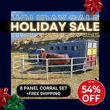 Modular Horse Corral Portable Panel Fencing: (Liberty 8 Panels; 3 Rails)