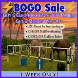 BOGO Buy 6 Get 6 50% OFF: Heavy-Duty Electric Ready-Made Corral (12 Panels; 2 Rails)