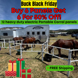 BOGO Buy 6 Get 6 50% OFF: Heavy-Duty Electric Ready-Made Corral (12 Panels; 2 Rails)