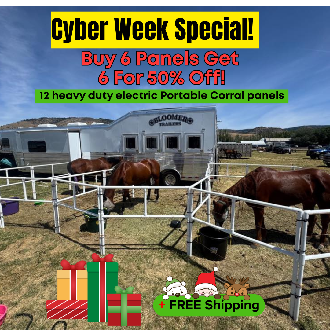 BOGO Buy 6 Get 6 50% OFF: Heavy-Duty Electric Ready-Made Corral (12 Panels; 2 Rails)