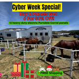 BOGO Buy 6 Get 6 50% OFF: Heavy-Duty Electric Ready-Made Corral (12 Panels; 2 Rails)