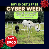 Ready Made Portable Electric Horse Corral Fencing: (Electric EconoLine 10+2=12 Panels; 2 Rails)