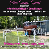 Ready Made Portable Electric Horse Corral Fencing 8 Panels 2 Rails