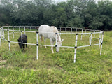 BOGO Ready Made Portable Electric Horse Corral Fencing: (Electric EconoLine 8x2 = 16 Panels; 2 Rails)