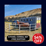 Modular Horse Corral Portable Panel Fencing: (Liberty 8 Panels; 3 Rails)